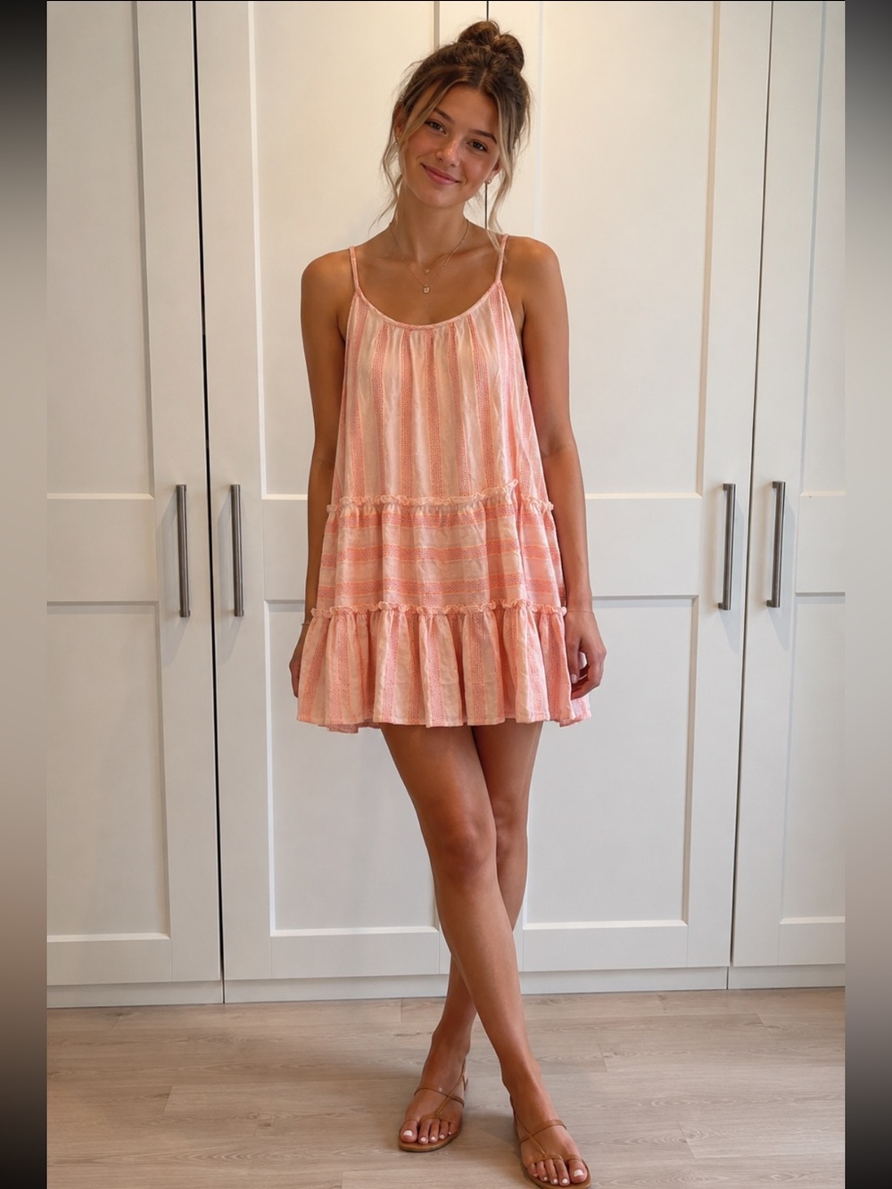 Pink dRA Los Angeles Natalie Striped Dress Striped Sundress